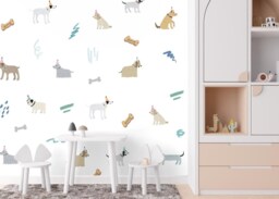 Dog Wall Decals, Neutral Nursery Decor, Removable Stickers - thumbnail 1