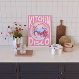 Kitchen Disco Art Print Poster, Ball Art, Colourful Print, Boho Decor Retro 70S 80S 90S Art - thumbnail 3