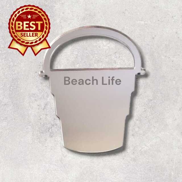 Acrylic Bucket Mirror Wall Art Personalized Engraving Available - image 1