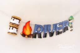 Nursery Decor, Camping Name Banner, Baby Garland, Felt Shower Gift, Sign - thumbnail 1