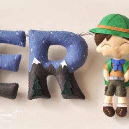 Nursery Decor, Camping Name Banner, Baby Garland, Felt Shower Gift, Sign - thumbnail 2