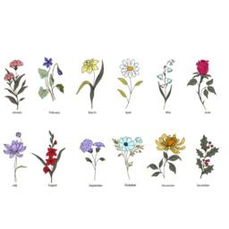 Personalised Birth Month Flowers Cushion.. Nanny Little Flowers.. Grandchildren's Names.nannie..nan - thumbnail 2