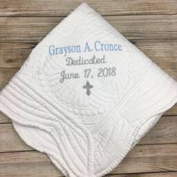 Baby Dedication Gift For Girl Christening Gifts Granddaughter Baptism Girl Personalized Blanket Date - thumbnail 2