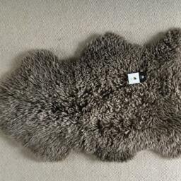 Taupe Brown Curly Sheepskin Rug/Double Length Genuine Sheepskin/ Hygge/ Chair Cover/ Bed Cover Carpet Eco Interior Decor Scandi - thumbnail 2