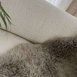 Taupe Brown Curly Sheepskin Rug/Double Length Genuine Sheepskin/ Hygge/ Chair Cover/ Bed Cover Carpet Eco Interior Decor Scandi - thumbnail 4