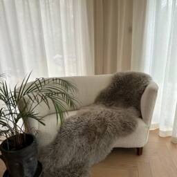 Taupe Brown Curly Sheepskin Rug/Double Length Genuine Sheepskin/ Hygge/ Chair Cover/ Bed Cover Carpet Eco Interior Decor Scandi - thumbnail 3