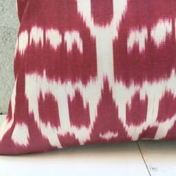 Silk Ikat Pillow Cover, Handwoven Decorative Cushion - 16x24 - thumbnail 3