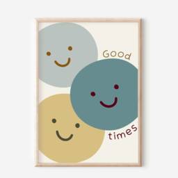 Checkered One Cool Dude & Smiley Face Good Times Set Of 2 Kids Prints - Prints Only - thumbnail 3