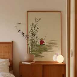 Fishing Man Poster - Japanese Style Wall Art Minimal Lake Scene Print Zen Decor Calm Nature Illustration - thumbnail 2