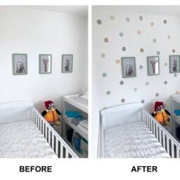 Watercolor Polka Dot Wall Decals Neutral Nursery Decor - 40 Pack - thumbnail 3
