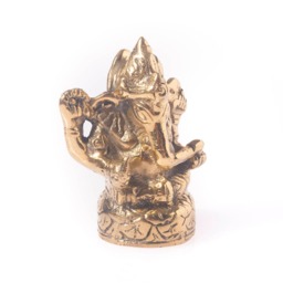Gold Ganesha Statue, Elephant Decor, Brass Buddhist Zen Altar Ganesh Carving Statue Meditation Table - thumbnail 2