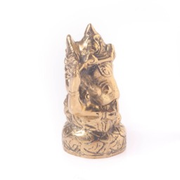 Gold Ganesha Statue, Elephant Decor, Brass Buddhist Zen Altar Ganesh Carving Statue Meditation Table - thumbnail 3
