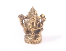 Gold Ganesha Statue, Elephant Decor, Brass Buddhist Zen Altar Ganesh Carving Statue Meditation Table - thumbnail 1