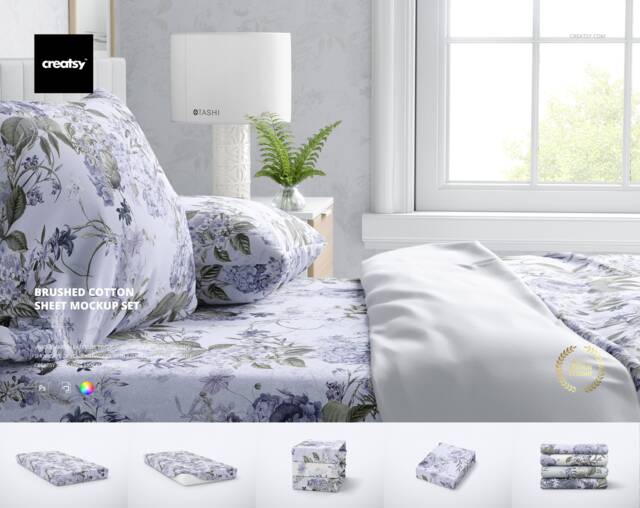 Brushed Cotton Sheet Mockup Set - image 1