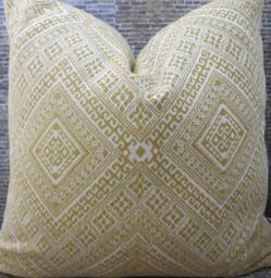 3Bm Designer Pillow Cover, Nate Berkus, Tumeric Embroidered Yellow - thumbnail 1