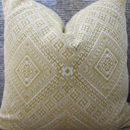 3Bm Designer Pillow Cover, Nate Berkus, Tumeric Embroidered Yellow - thumbnail 4