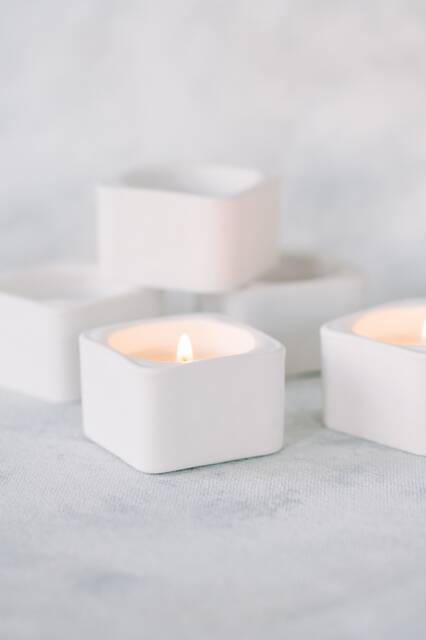 Square Concrete Modern Tea Light Candle Holder - image 1