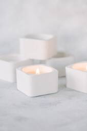 Square Concrete Modern Tea Light Candle Holder - thumbnail 1