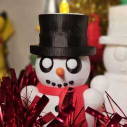 4.5 Inch Adorable Snowman Tealight Holder - thumbnail 3