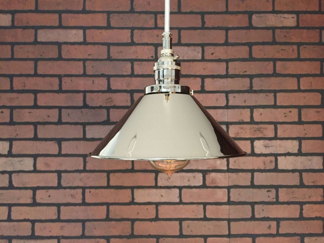"Industrial Pendant Light -Chrome 8"" Cone Shade With Patented ""Huila" - image 1