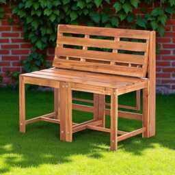 Convertible Acacia Wood Garden Bench Bistro Set - 2-In-1 Patio Furniture - thumbnail 3