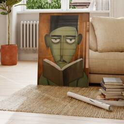 Abstract Figurative Painting Print, Man Portrait Painting, Neutral Wall Art, Contemporary Minimalist Canvas, Digital, Retro Dorm Decor - thumbnail 2