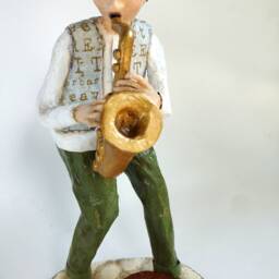 The Saxophone Street Player-Paper Mache Sculpture - thumbnail 3