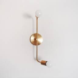 Twin Arm Wall Sconce - Modern Minimalist Bathroom Dining Room Hallway Entryway Kitchen Light Bedroom Ul Listed - thumbnail 2