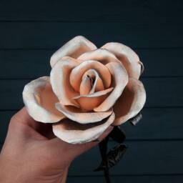 6Th Year Wedding Gift For Her Blacksmith Metal Rose Steel Forged Iron Anniversary Gifts Sculpture - thumbnail 2