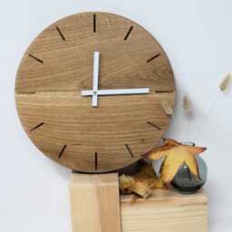 Solid Oak Wall Clock With Engraved Wedding Date - thumbnail 4