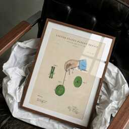 Yo-Yo Patent Print Hand-Painted Watercolor Wall Art - thumbnail 2