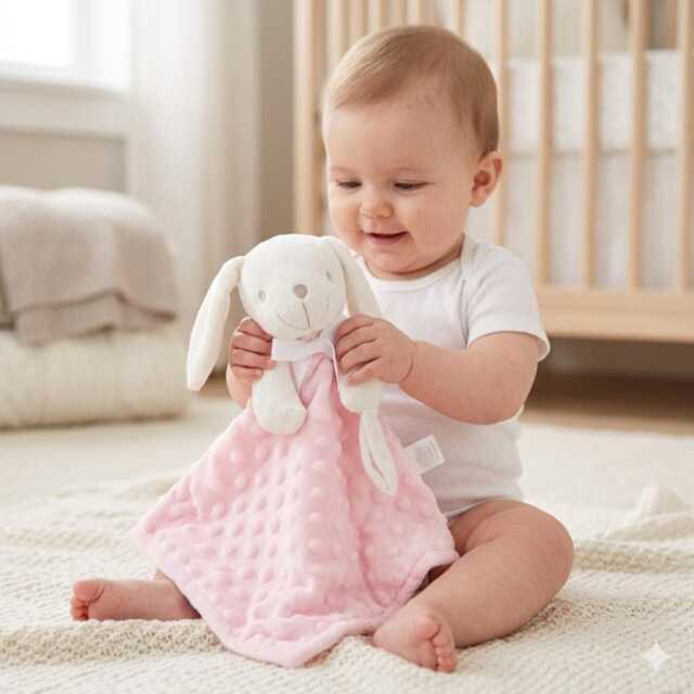 Personalised Baby Comforter -Bunny - Baby Girl/Boy Gift Bunny Comfort Blanket - image 1