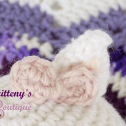 Baby Cat Security Blanket Kitty Lovey Crochet Plush Cuddle Snuggle - thumbnail 3