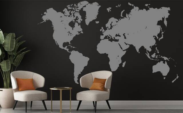 Massive World Map, Mural, Home Decor, Wall Stickers, Vinyl Art, Decal, Sticker, Removable, Decoration, Peel & Stick, Atlas - image 1