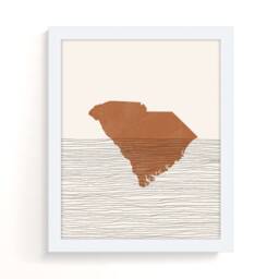 Boho Decor - South Carolina Mid Century Wall Art, Minimalist Art & Abstract Print, State Map Print - thumbnail 2
