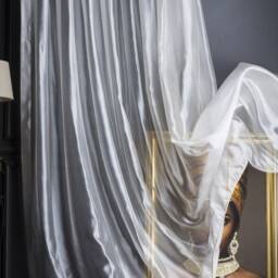 White Sheer Curtain For Livingroom Bedroom Kitchen Luxury Custom Soft Tulle - thumbnail 3