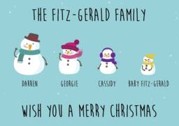 Family Christmas Characters Print, Gift, Christmas, Bespoke, Santa, Snowman, Snowmen, Family Gift, Christmas Decorations - thumbnail 1