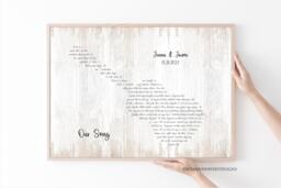 Custom Shape Print Or Canvas - Any Song Lyrics Nursery Wall Art Wedding Gift Anniversary - thumbnail 1