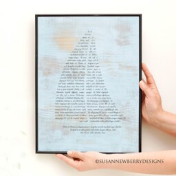 Custom Shape Print Or Canvas - Any Song Lyrics Nursery Wall Art Wedding Gift Anniversary - thumbnail 3