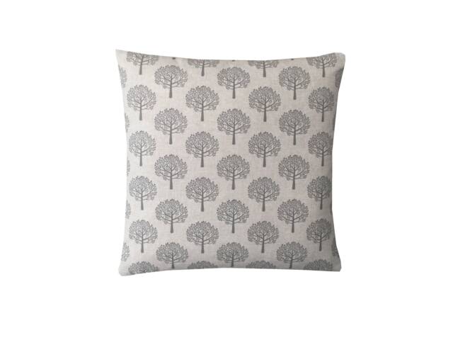 Mulberry Tree Cushion Cover Grey Botanical Print, Linen Beige Pillow Sham - image 1
