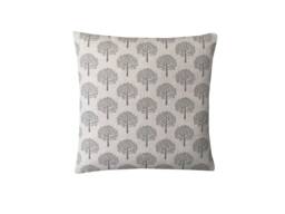 Mulberry Tree Cushion Cover Grey Botanical Print, Linen Beige Pillow Sham - thumbnail 1