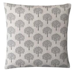 Mulberry Tree Cushion Cover Grey Botanical Print, Linen Beige Pillow Sham - thumbnail 2