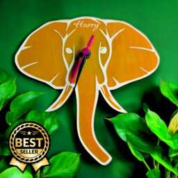 Elephant Face Clocks - Custom Colours & Woods, Sizes Engraving Services - thumbnail 1