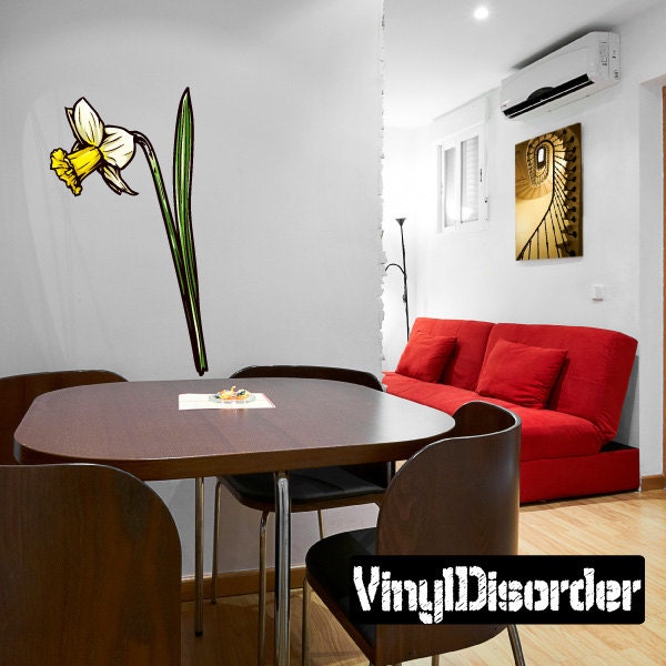 Floral Flower Wall Decal - Fabric Vinyl Removable & Reusable Floralfloweruscolor027Et
