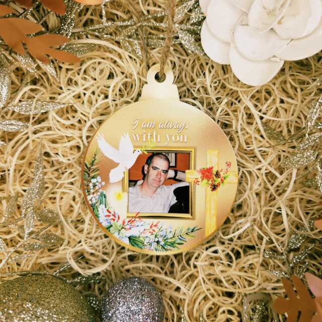 Memorial Christmas Ornament - Wooden Xmas Bauble White Dove Keepsake Tree Remembrance Gift - image 1