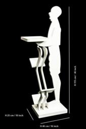 White Lacquered Birch Plywood Mini Bookcase - Entryway Organizer - thumbnail 3