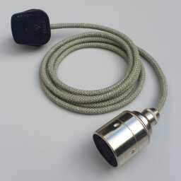 Plug in Pendant Light - Nickel Hanging Fabric Cable Wall Cord & Vintage Style E27 Lamp Holder Unique Reading, Ambient Mood Lighting - thumbnail 2
