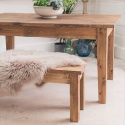 Bakery Table Dining Set With Benches - Rustic & Reclaimed Handmade in The UK - thumbnail 2