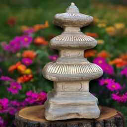 Japanese Pagoda Sculpture Outdoor Lantern Figurine Concrete Statue Cement Christmas Ornament Zen Garden Decoration Lover Gift - thumbnail 2