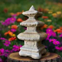 Japanese Pagoda Sculpture Outdoor Lantern Figurine Concrete Statue Cement Christmas Ornament Zen Garden Decoration Lover Gift - thumbnail 3